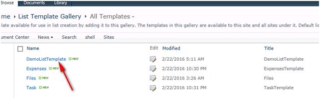 list template gallery